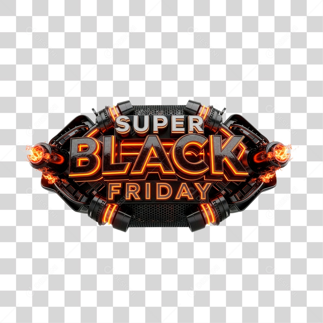 Selo 3D Super Black Friday PNG Transparente