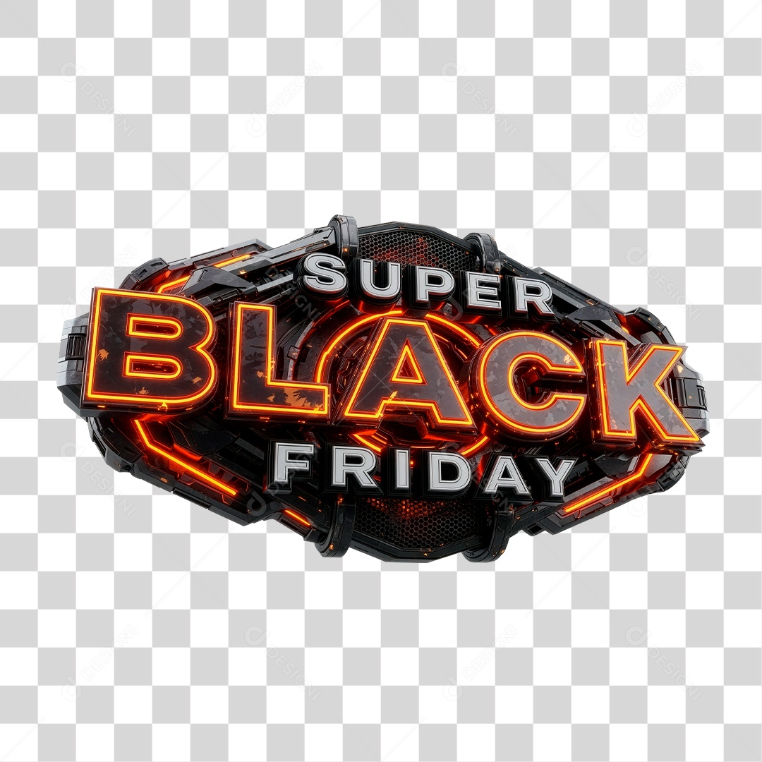Selo 3D Super Black Friday PNG Transparente