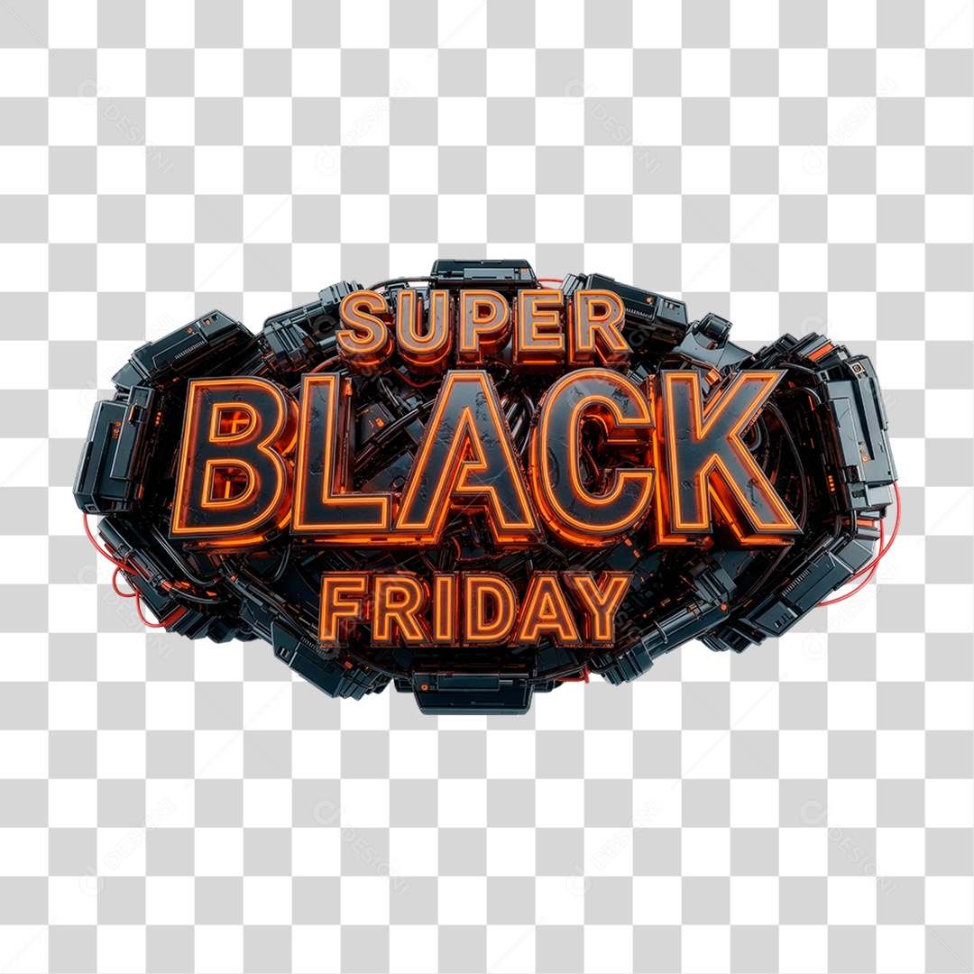Selo 3D Super Black Friday PNG Transparente