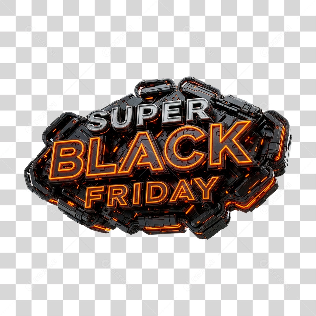 Selo 3D Super Black Friday PNG Transparente