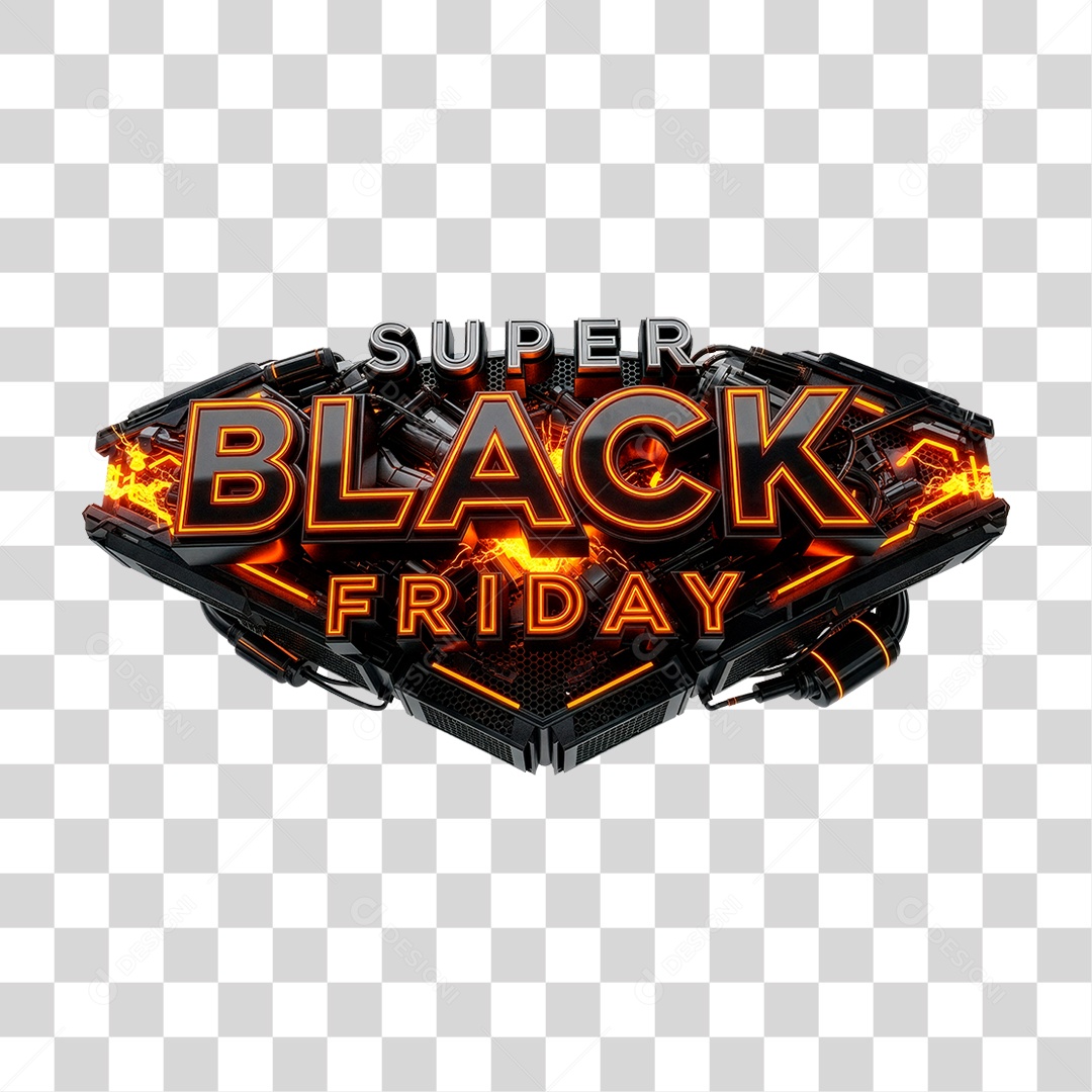 Selo 3D Super Black Friday PNG Transparente