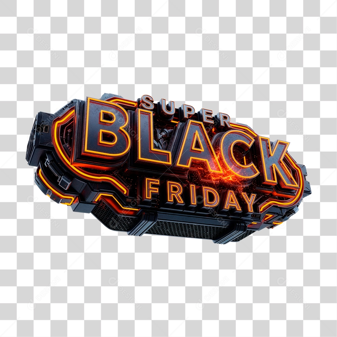 Selo 3D Super Black Friday PNG Transparente