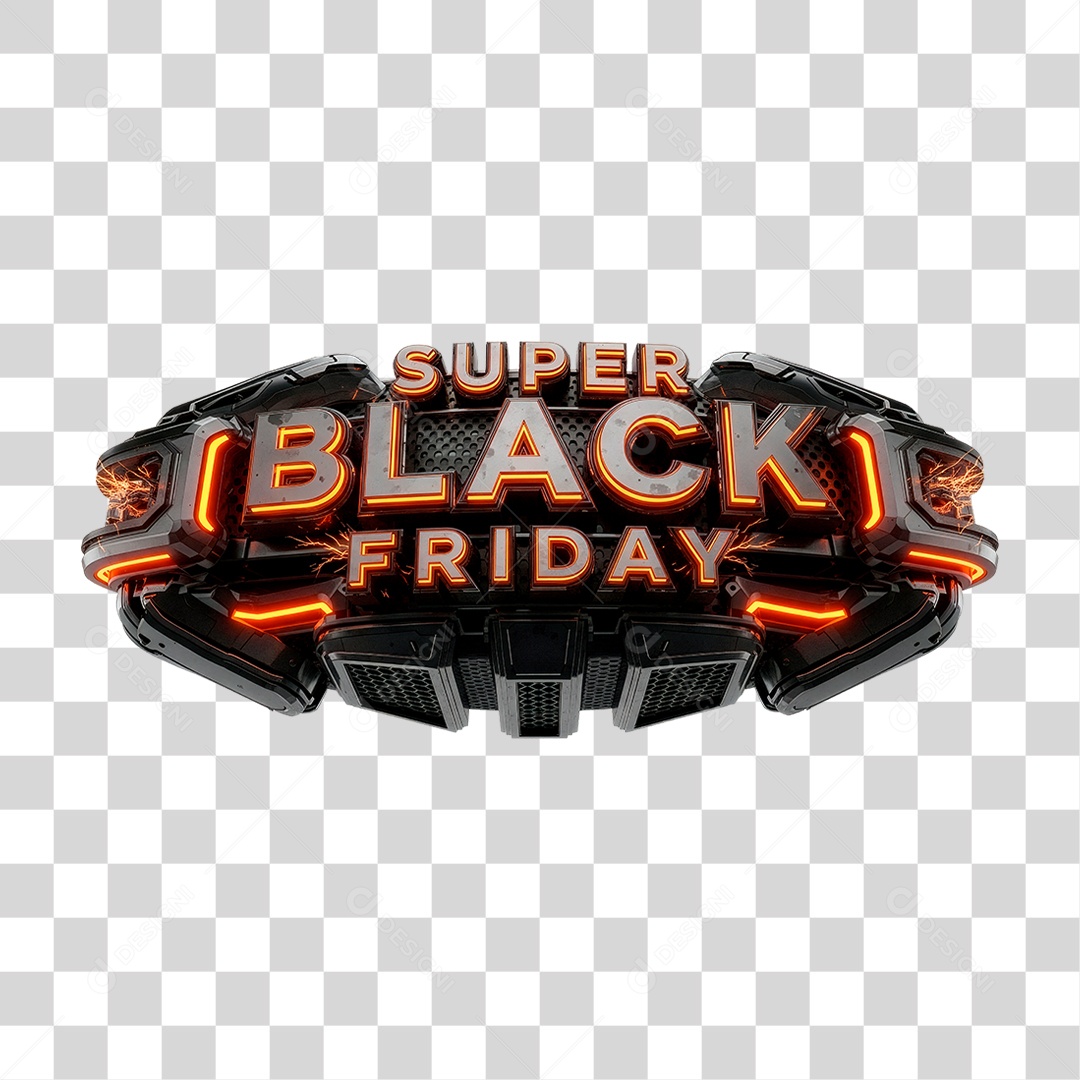 Selo 3D Super Black Friday PNG Transparente