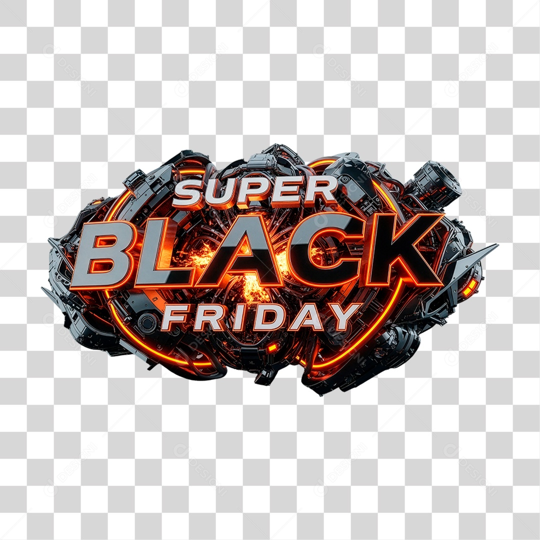 Selo 3D Super Black Friday PNG Transparente