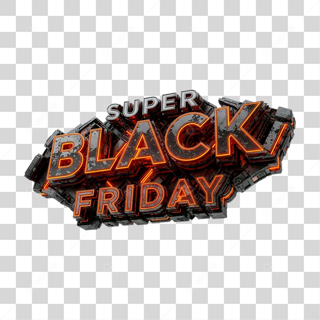 Selo 3D Super Black Friday PNG Transparente