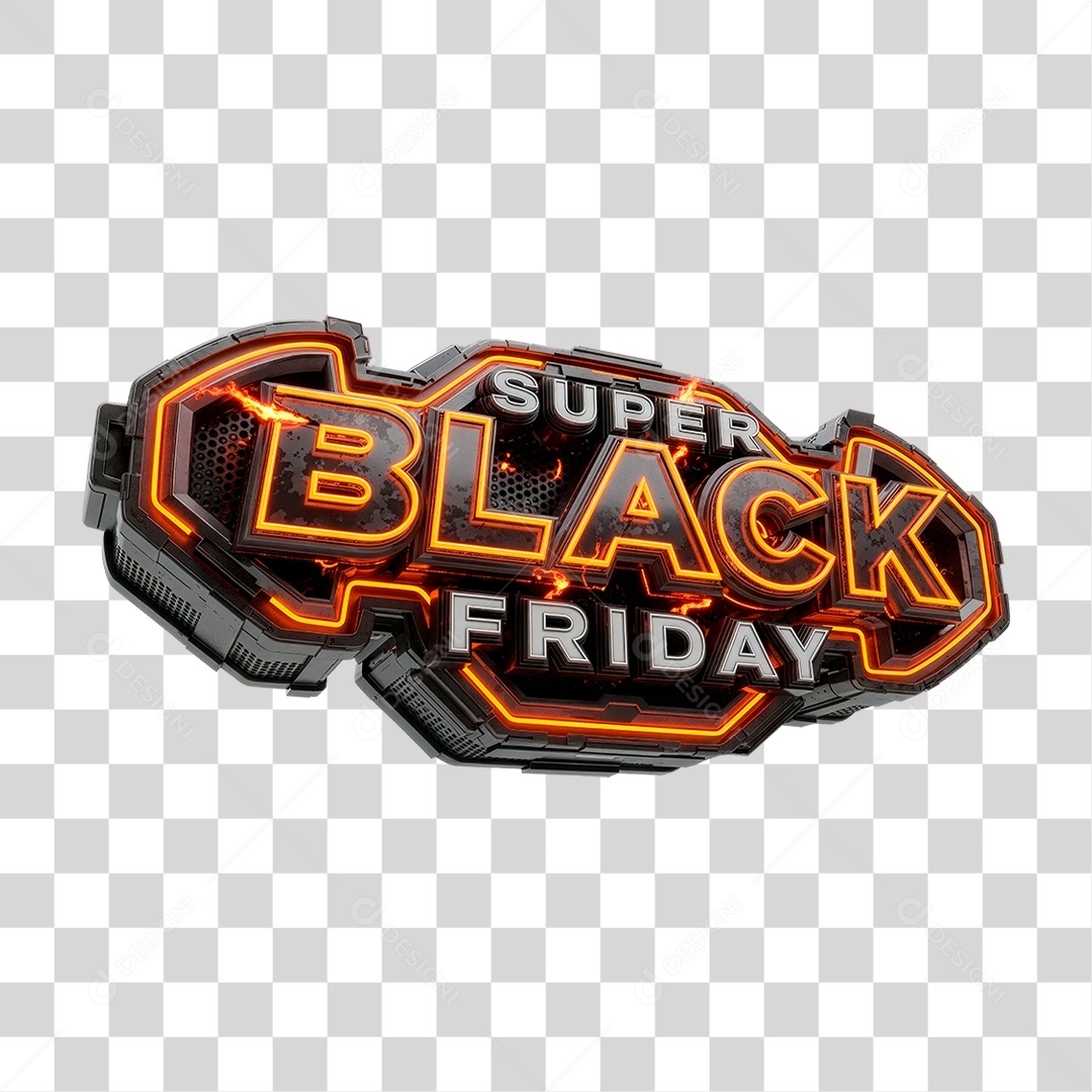 Selo 3D Super Black Friday PNG Transparente