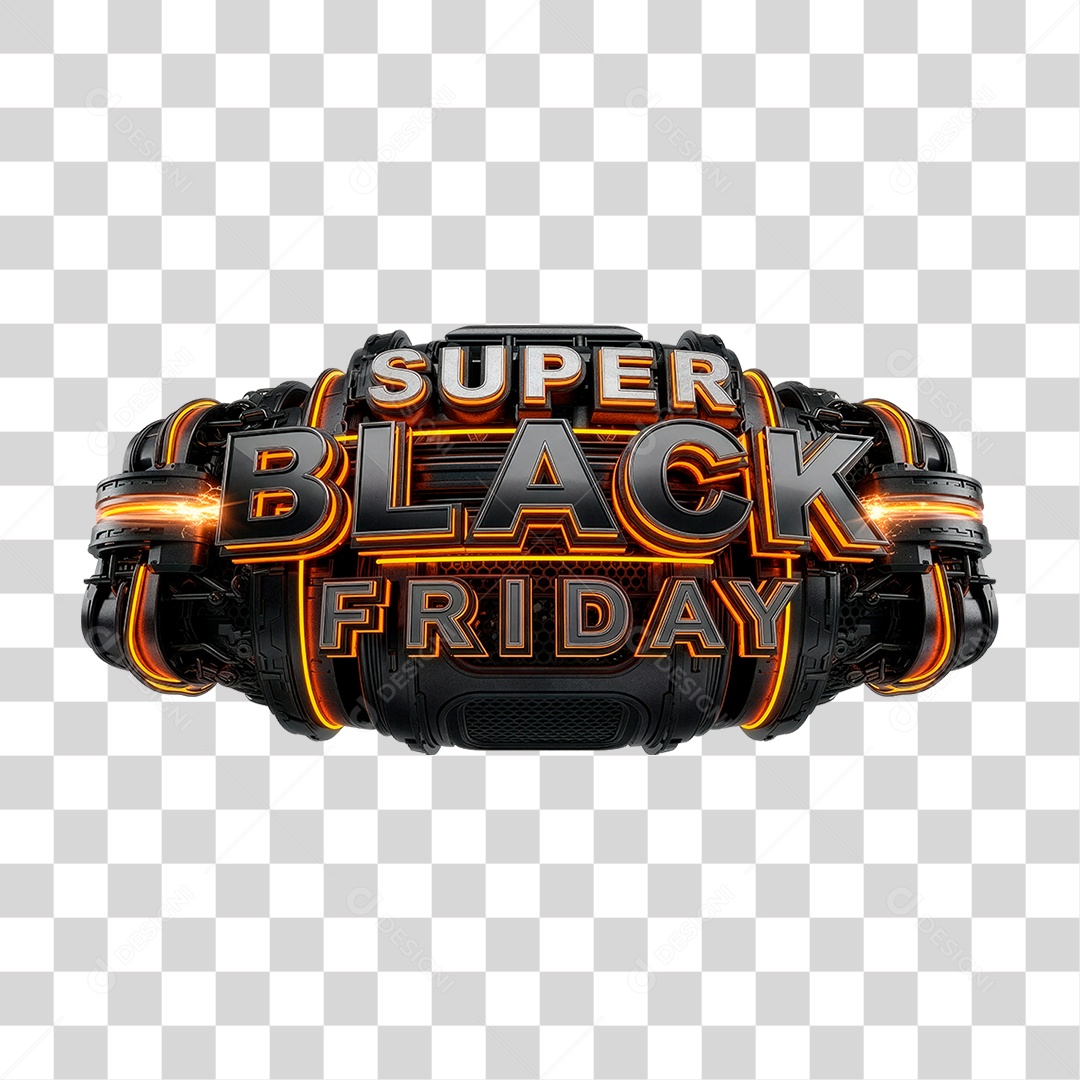 Selo 3D Super Black Friday PNG Transparente