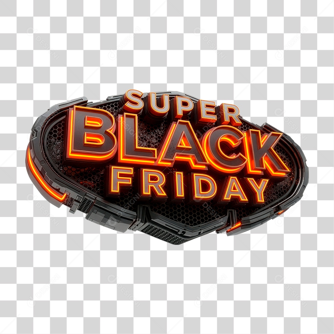 Selo 3D Super Black Friday PNG Transparente