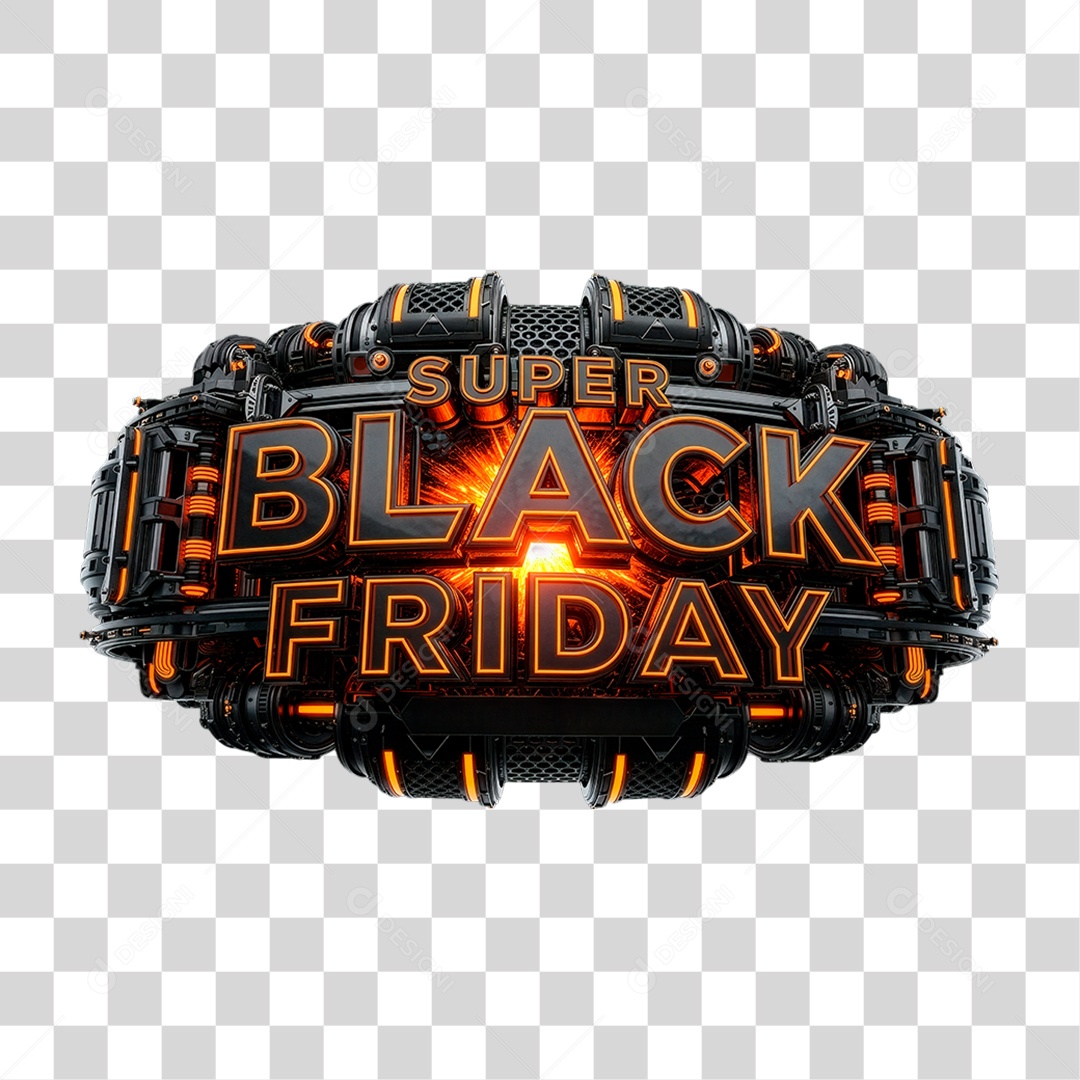 Selo 3D Super Black Friday PNG Transparente