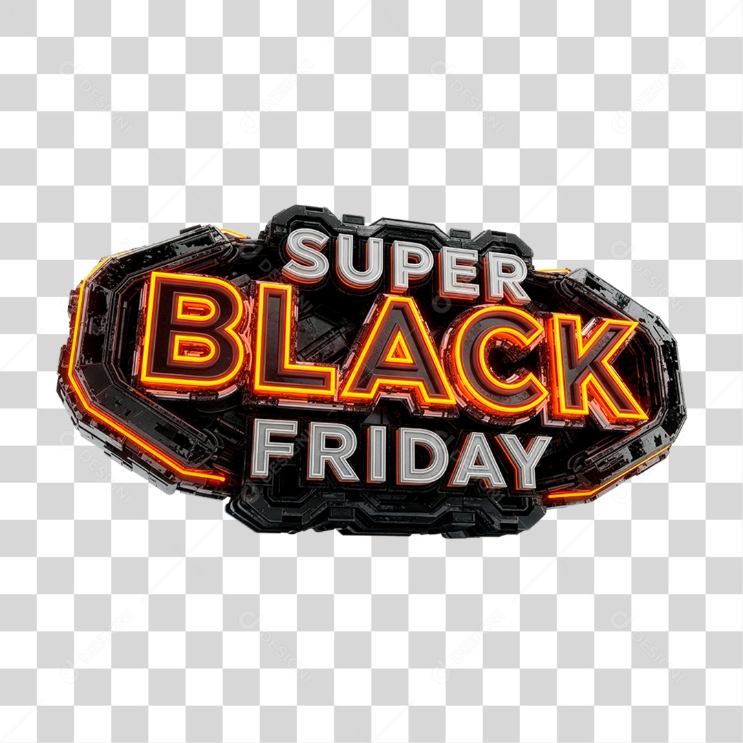 Selo 3D Super Black Friday PNG Transparente