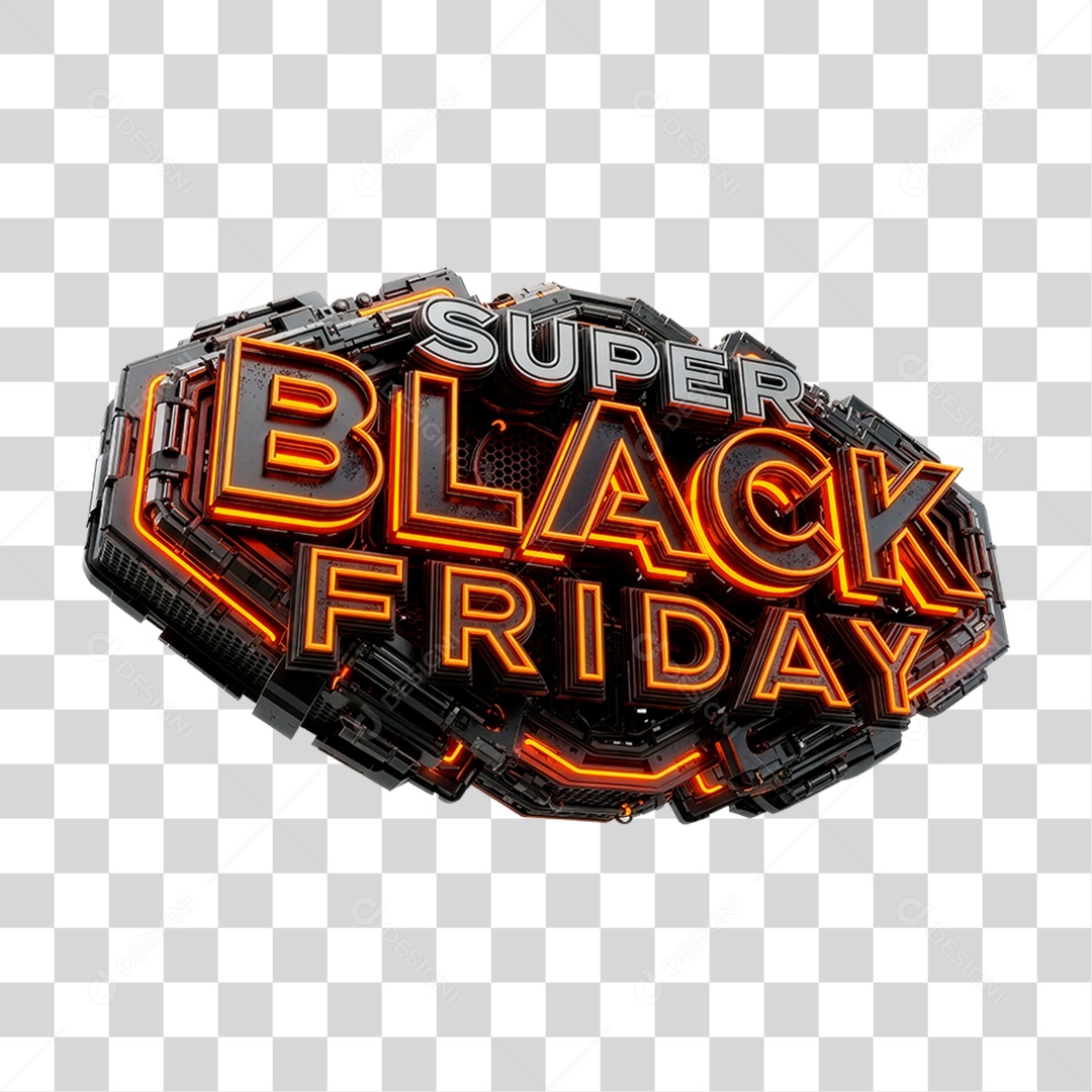 Selo 3D Super Black Friday PNG Transparente