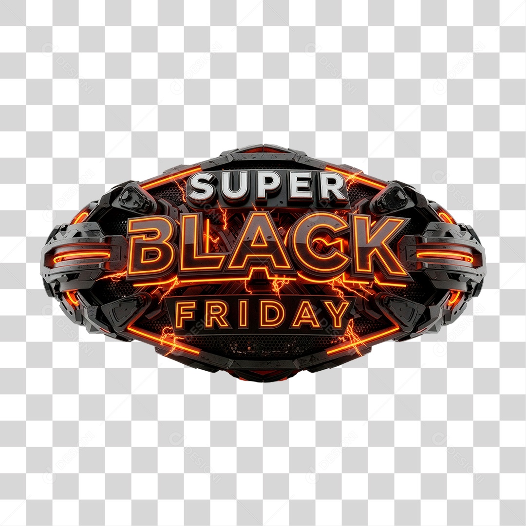 Selo 3D Super Black Friday PNG Transparente