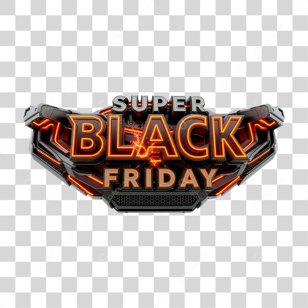 Selo 3D Super Black Friday PNG Transparente