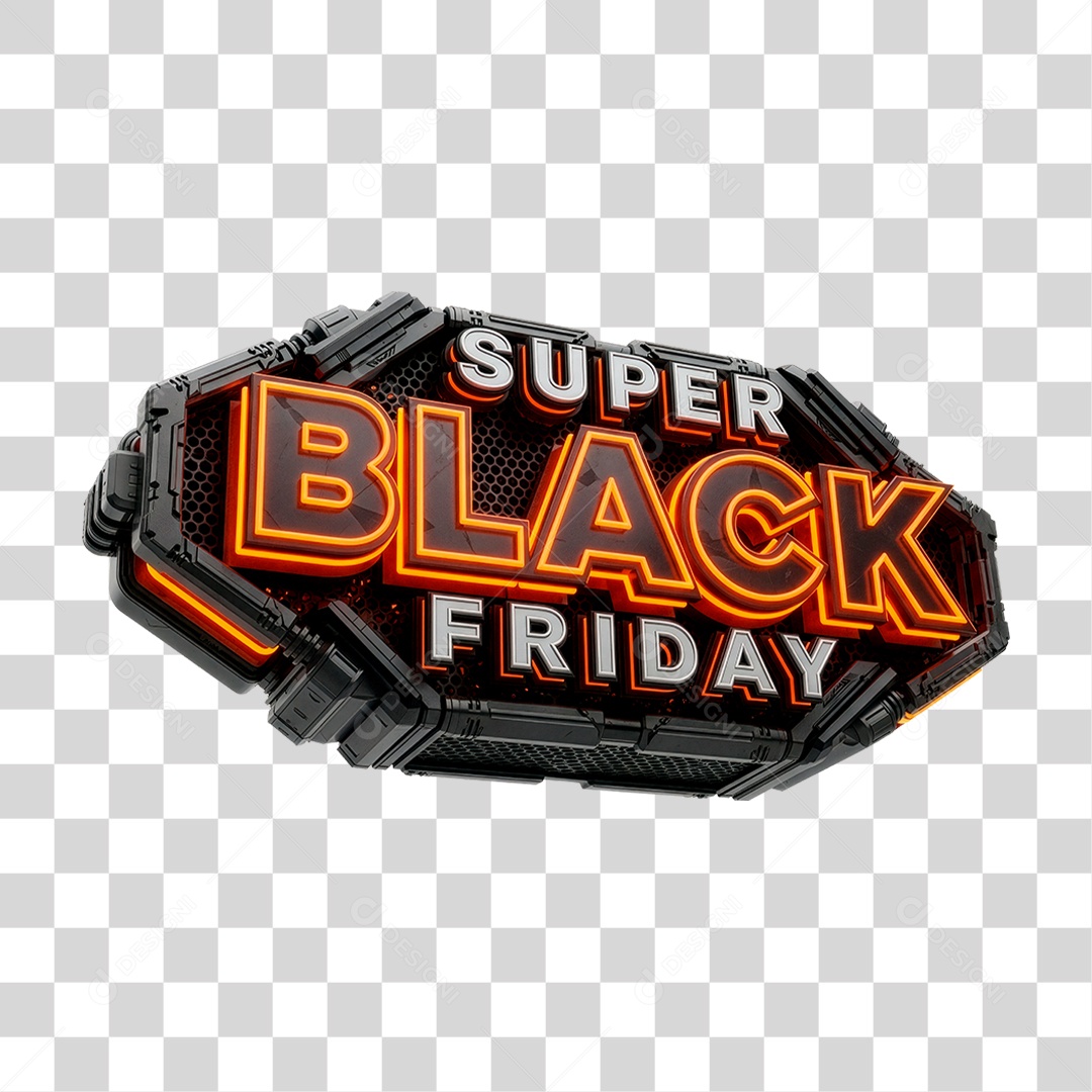 Selo 3D Super Black Friday PNG Transparente