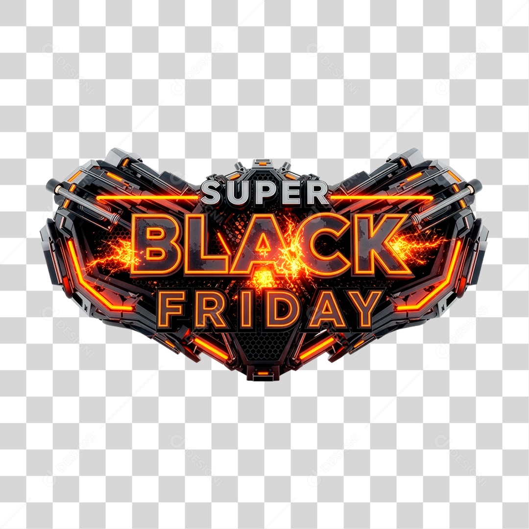 Selo 3D Super Black Friday PNG Transparente