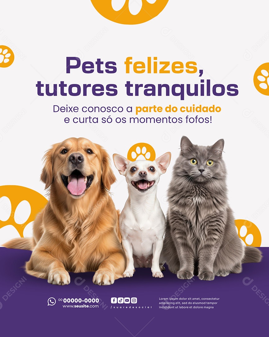 Peta Felizes Social Media PSD Editável