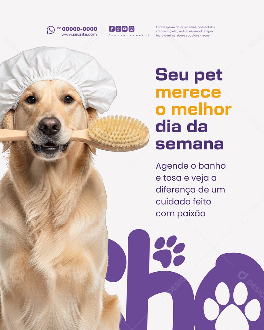 Pet Shop Seu Pet Merece o Melhor Social Media PSD Editável