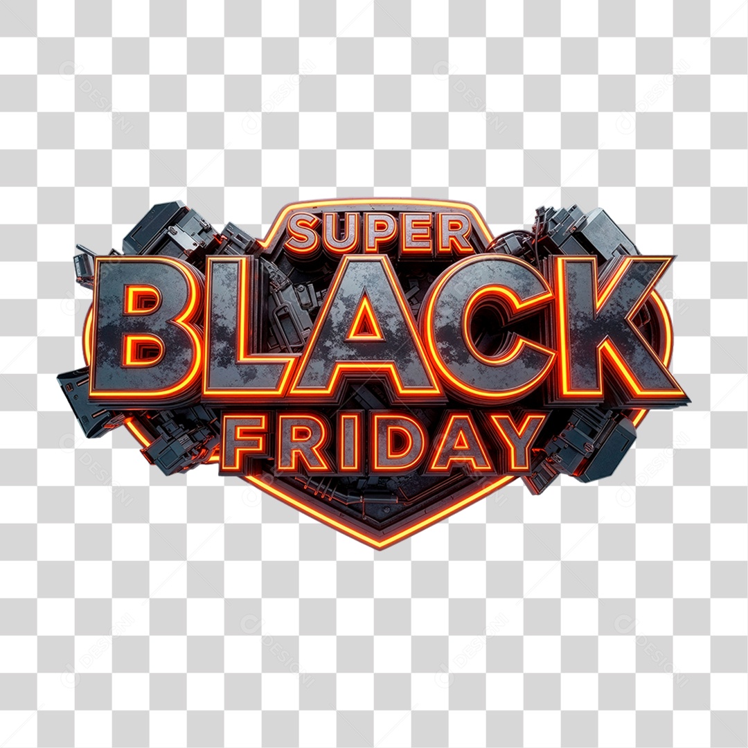 Selo 3D Super Black Friday PNG Transparente