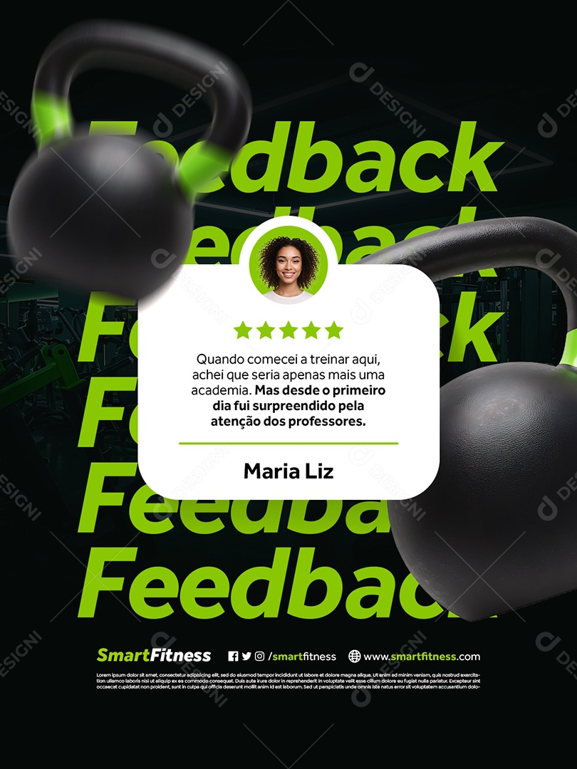 Academia Feedback Smart Fitness Social Media PSD Editável