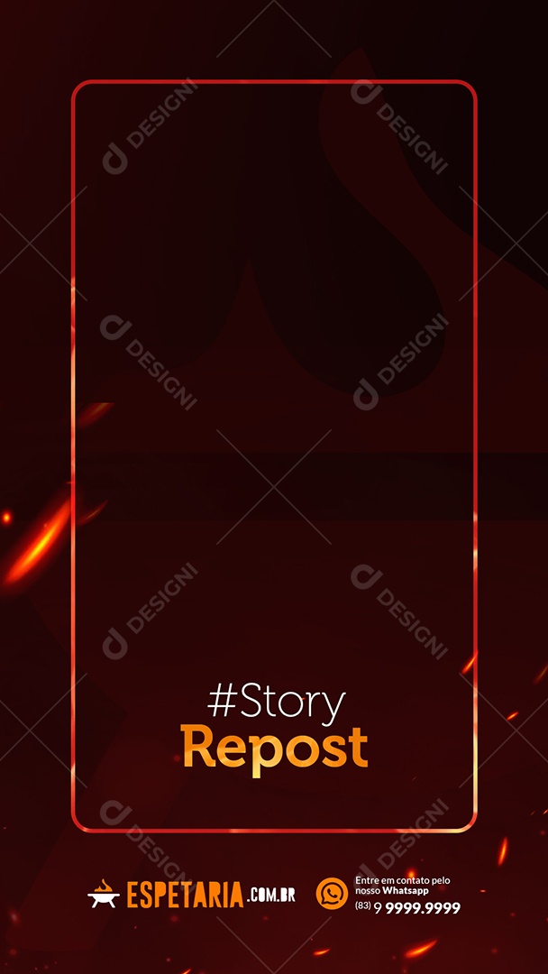 Repost Story Espetaria Entre em Contato Pelo Nosso Whatsapp Social Media PSD Editável
