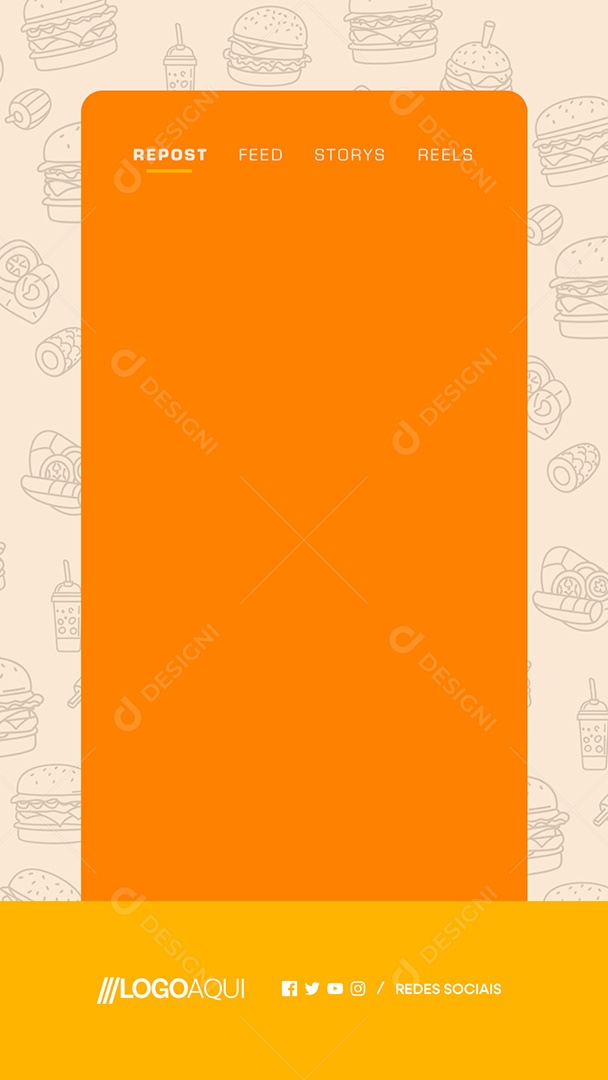 Repost Story Hamburgueria Social Media PSD Editável