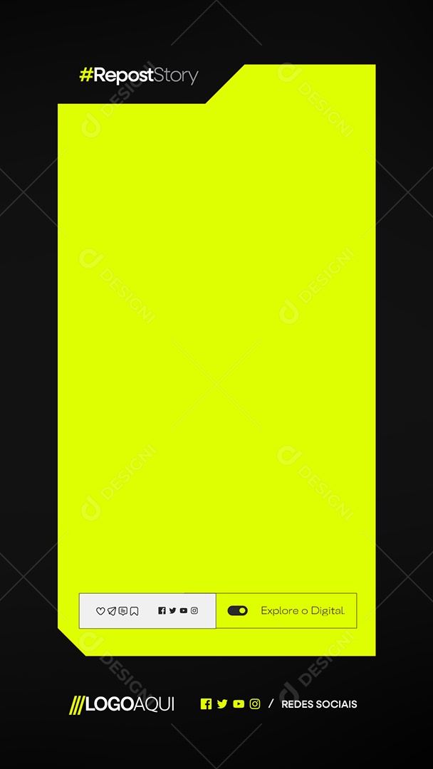Repost Story Marketing Digital Explore o Digital Social Media PSD Editável