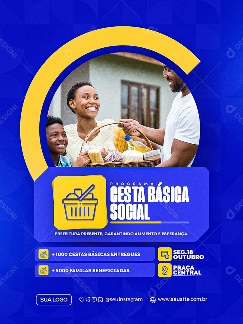 Programa Cesta Básica Social Social Media PSD Editável