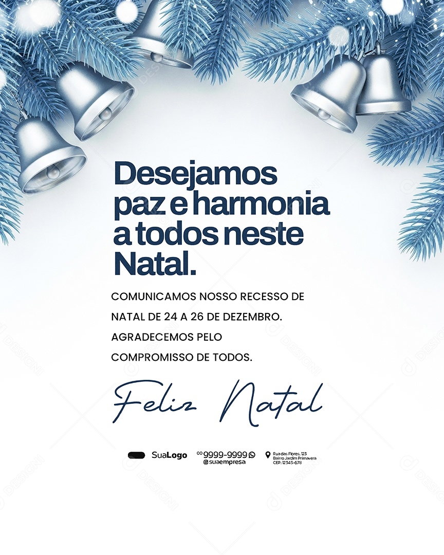 Comunicado Natalino Agradecemos Pelo Compromisso de Todos Social Media PSD Editável