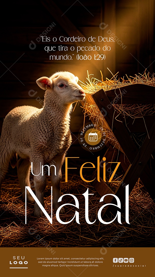 Story Feliz Natal 25 de Dezembro Social Media PSD Editável