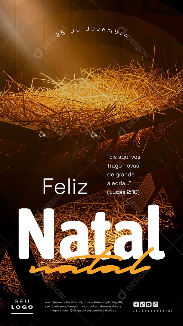 Story Feliz Natal 25 de Dezembro Social Media PSD Editável
