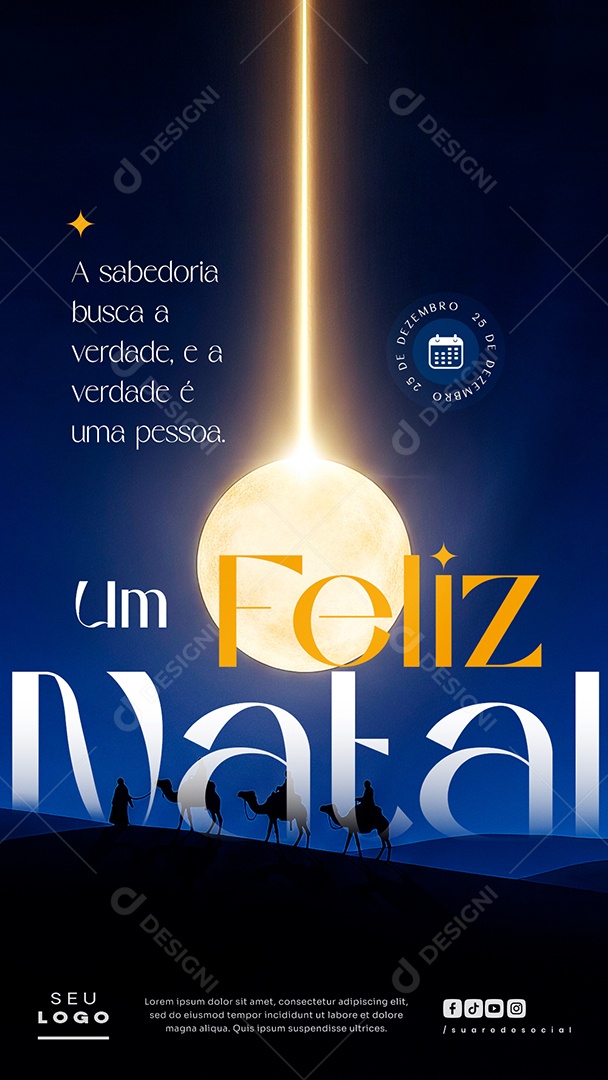 Story Feliz Natal 25 de Dezembro A Sabedoria Busca a Verdade Social Media PSD Editável