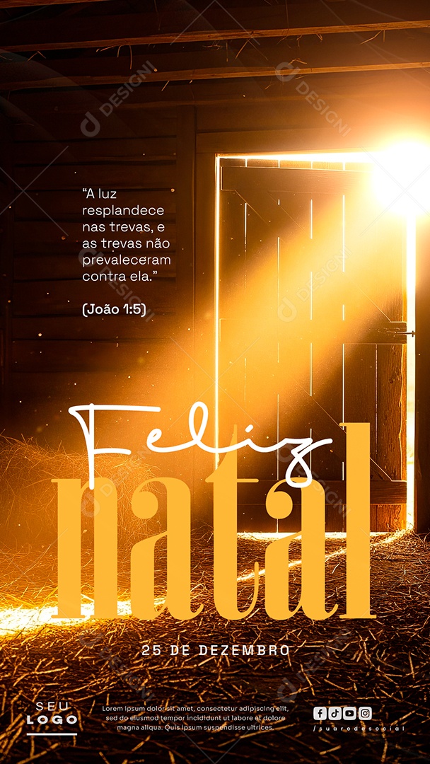 Story Feliz Natal 25 de Dezembro Social Media PSD Editável