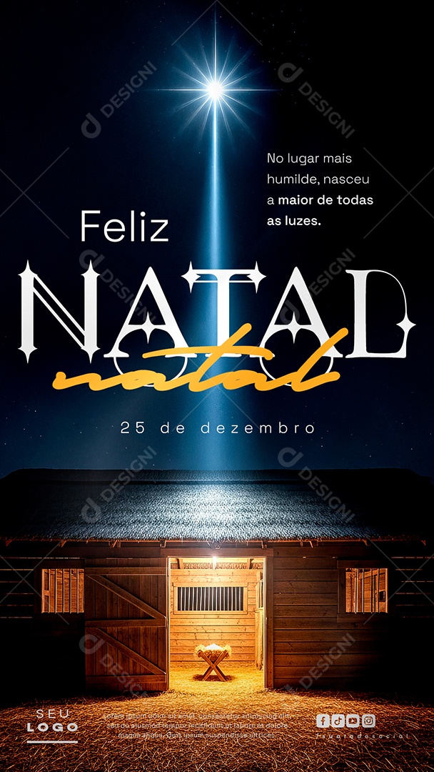 Story Feliz Natal 25 de Dezembro Social Media PSD Editável