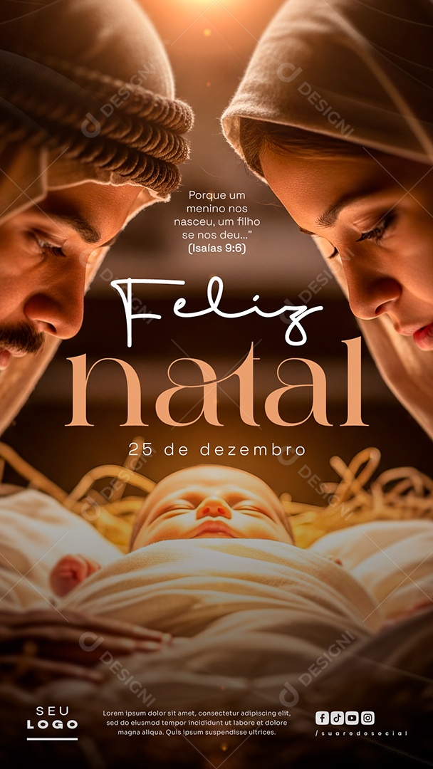 Story Feliz Natal 25 de Dezembro Social Media PSD Editável