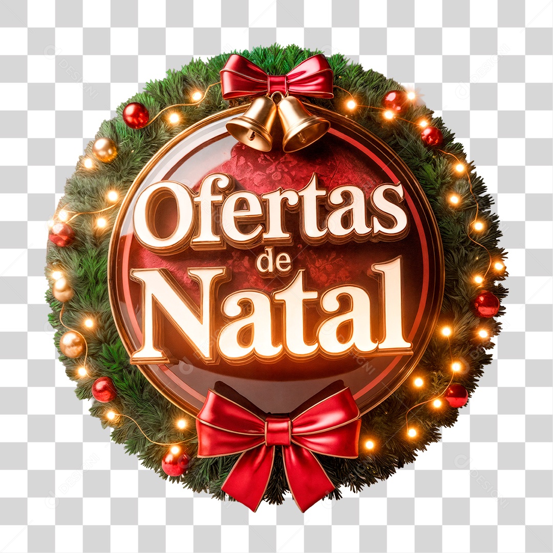 Selo 3D Ofertas de Natal PNG Transparente