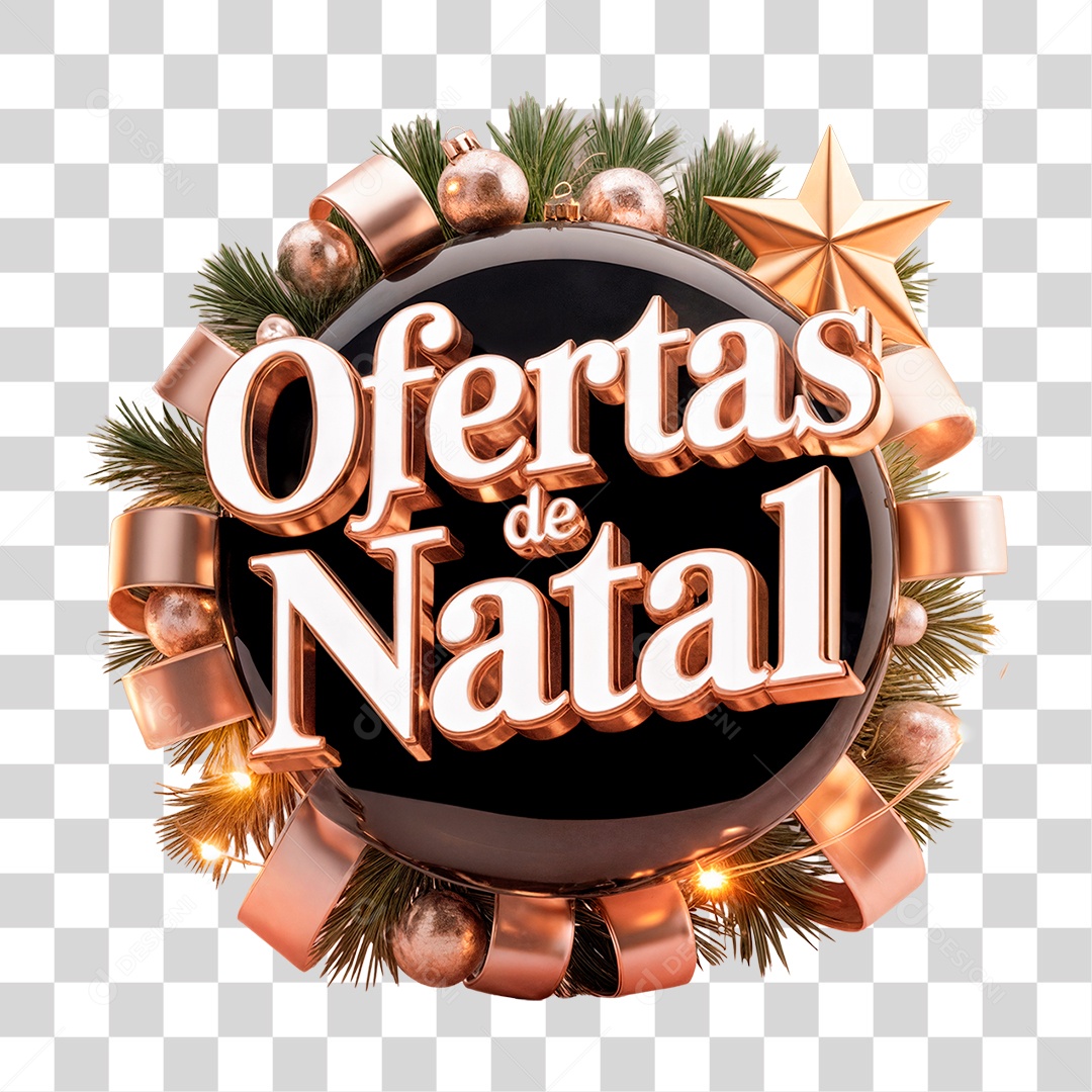 Selo 3D Ofertas de Natal PNG Transparente
