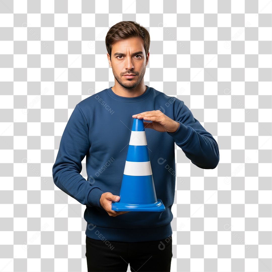 Homem de Camisa Azul para Conscientização de Novembro Azul PNG Transparente
