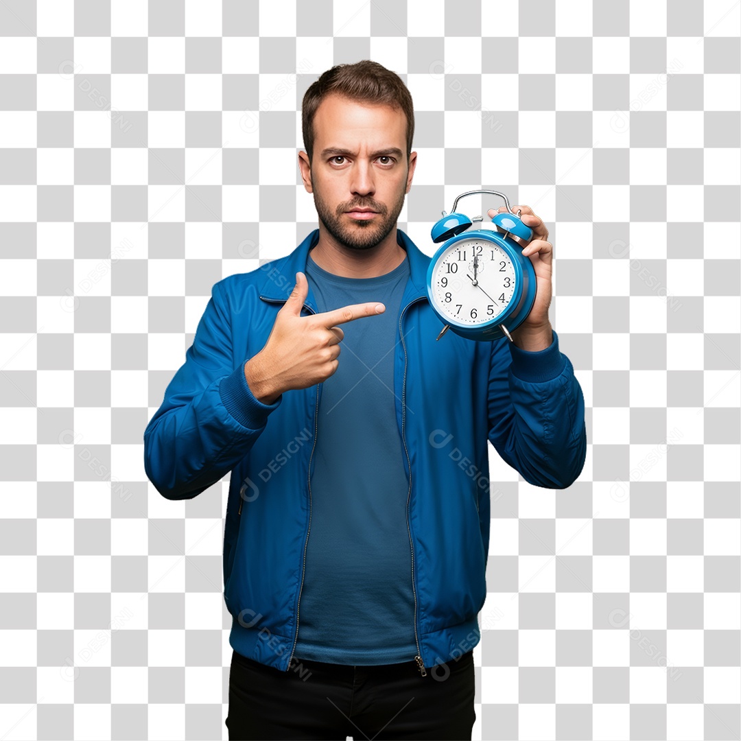 Homem de Camisa Azul para Conscientização de Novembro Azul PNG Transparente
