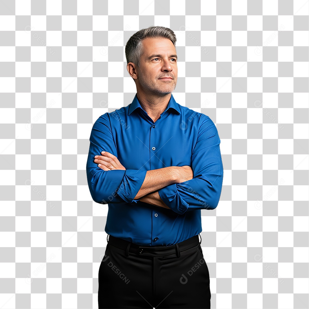 Homem de Camisa Azul para Conscientização de Novembro Azul PNG Transparente
