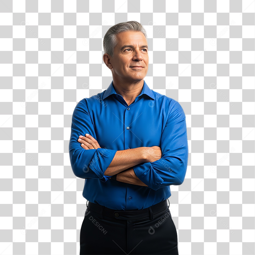 Homem de Camisa Azul para Conscientização de Novembro Azul PNG Transparente