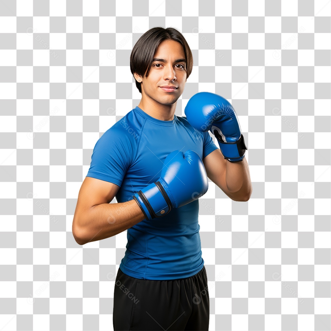 Homem de Camisa Azul para Conscientização de Novembro Azul PNG Transparente