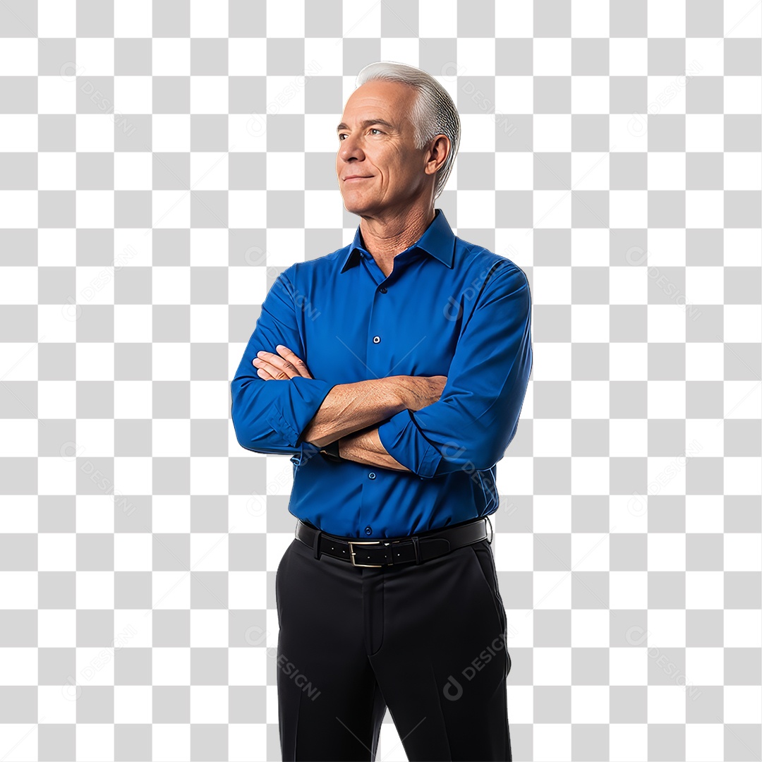 Homem de Camisa Azul para Conscientização de Novembro Azul PNG Transparente