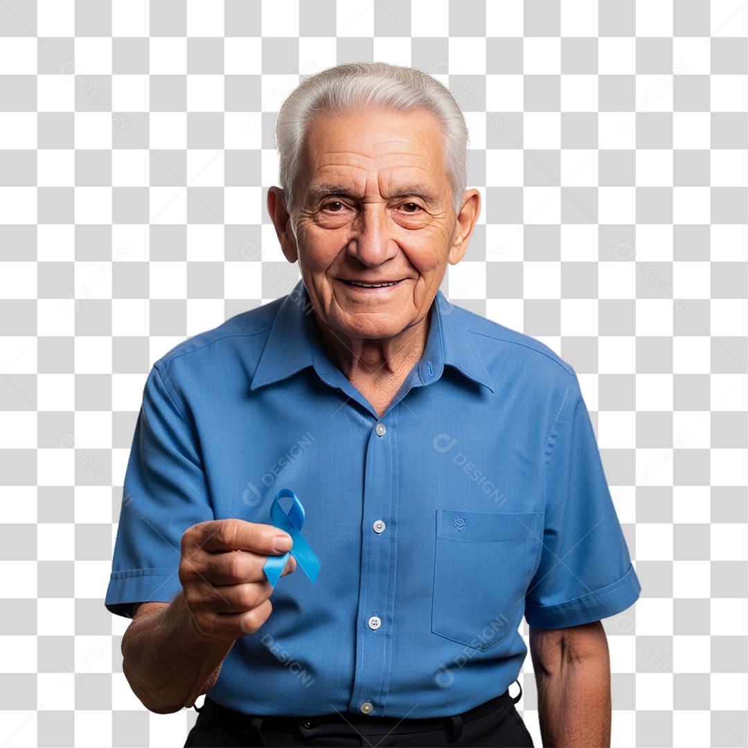Homem de Camisa Azul para Conscientização de Novembro Azul PNG Transparente
