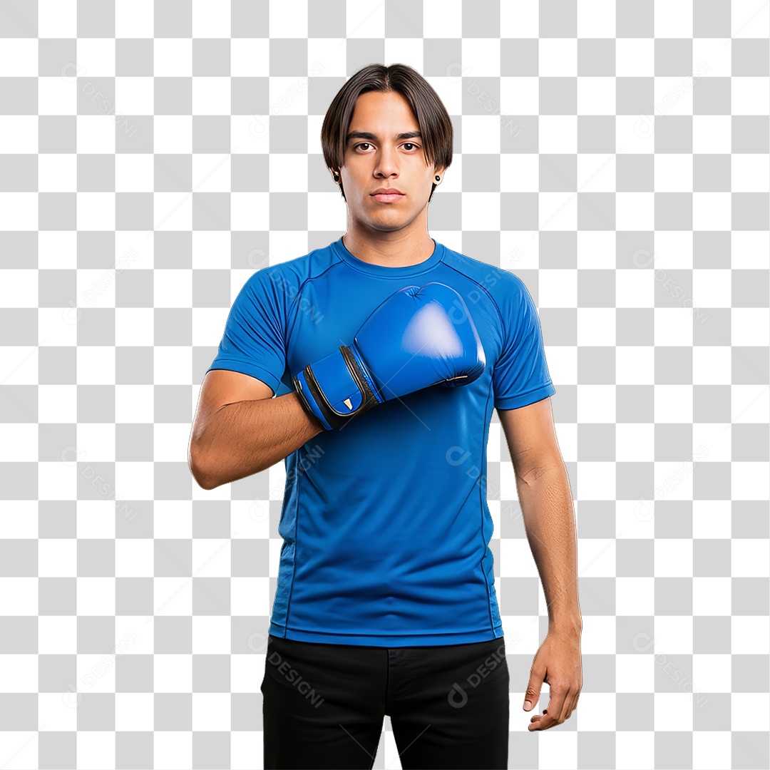 Homem de Camisa Azul para Conscientização de Novembro Azul PNG Transparente