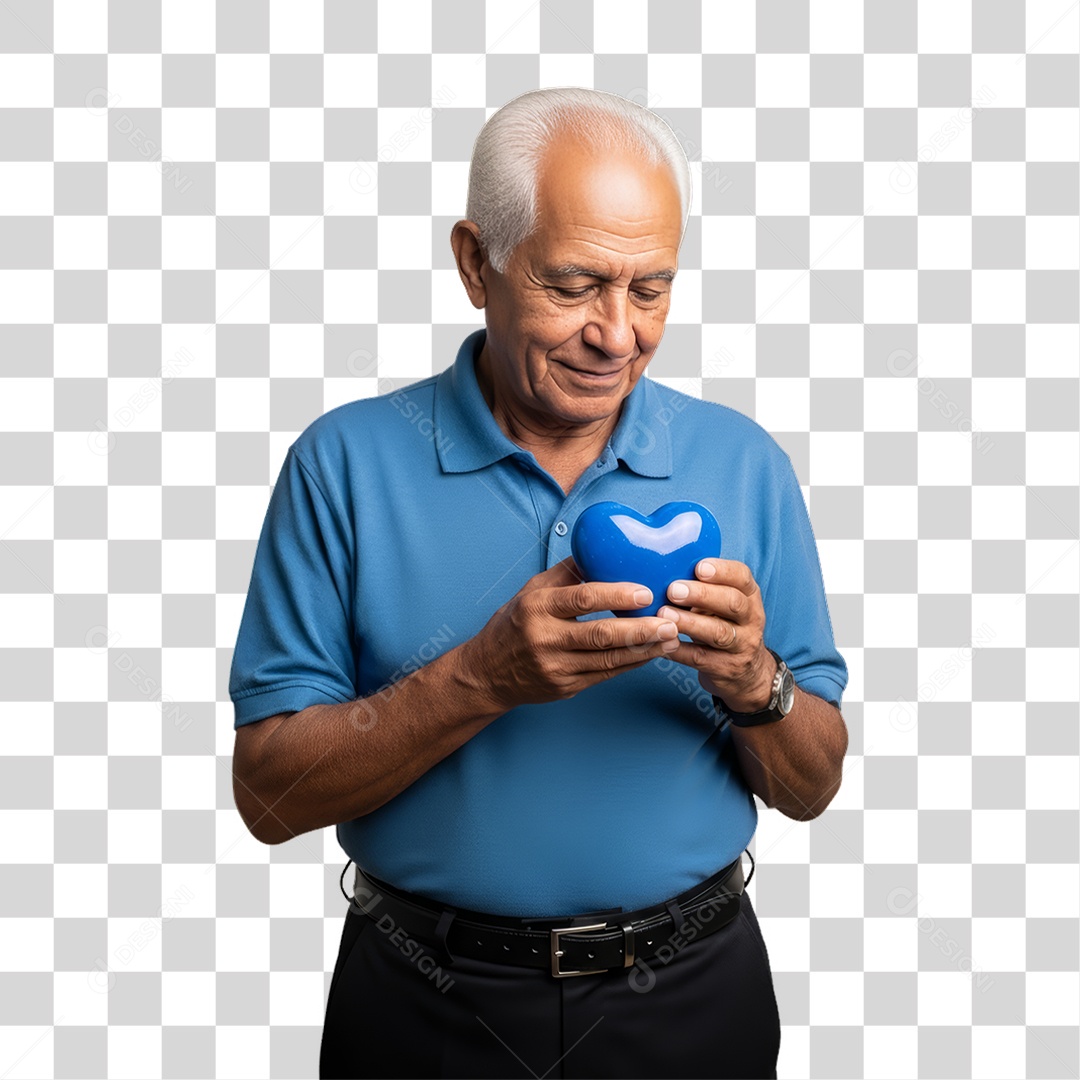 Homem de Camisa Azul para Conscientização de Novembro Azul PNG Transparente