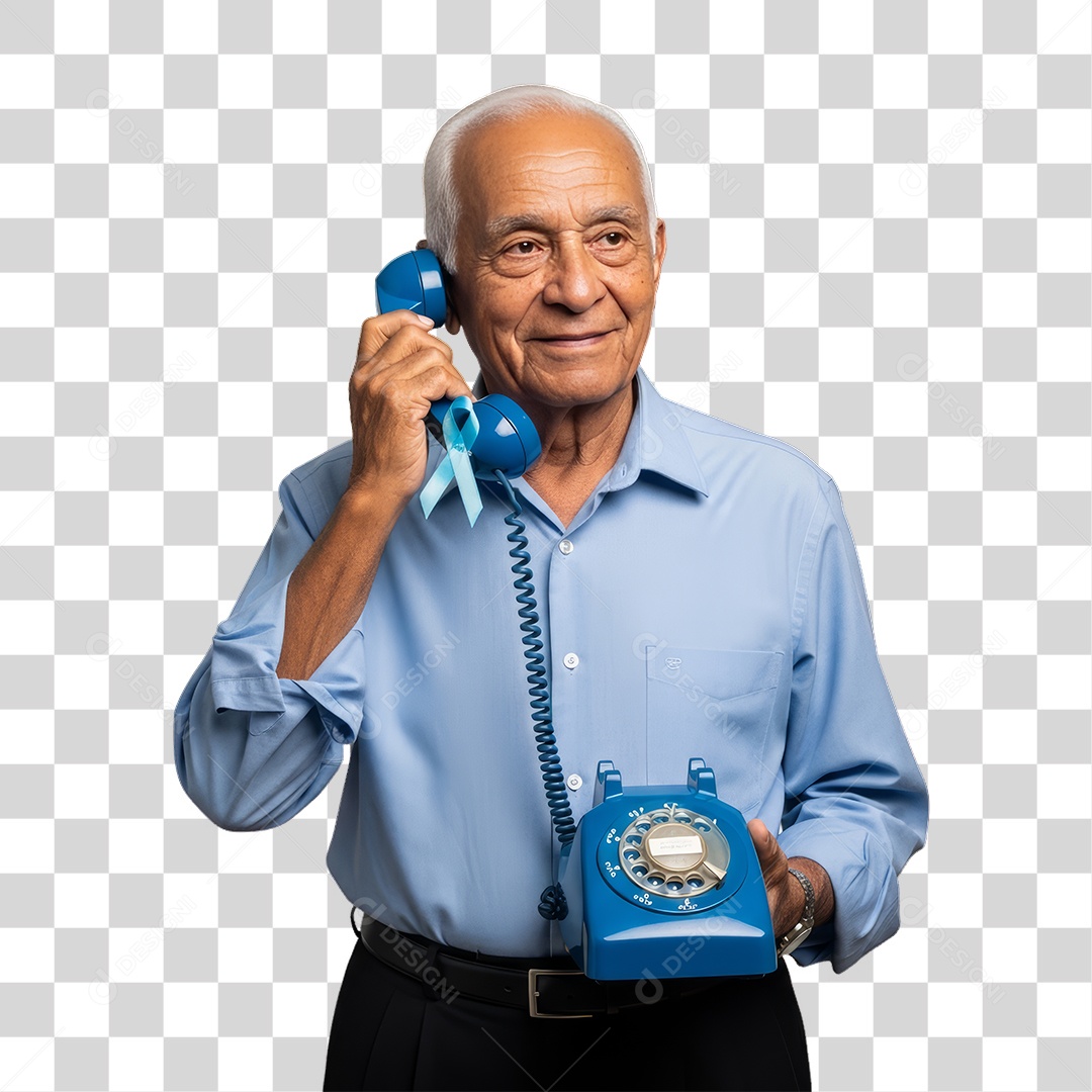 Homem de Camisa Azul para Conscientização de Novembro Azul PNG Transparente