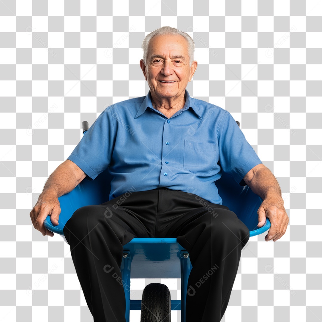 Homem de Camisa Azul para Conscientização de Novembro Azul PNG Transparente
