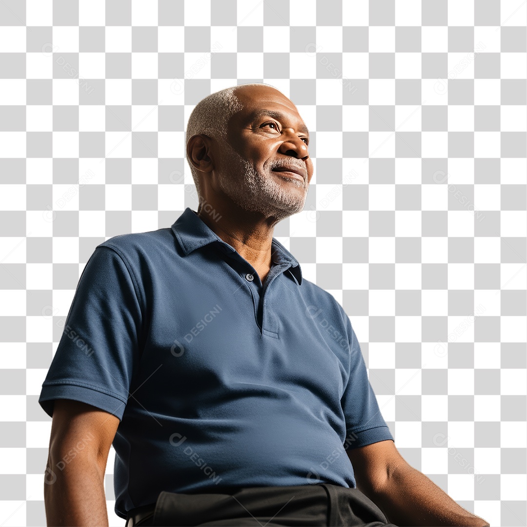 Homem de Camisa Azul para Conscientização de Novembro Azul PNG Transparente