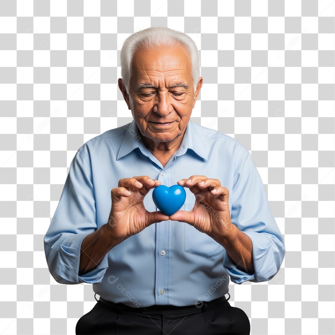 Homem de Camisa Azul para Conscientização de Novembro Azul PNG Transparente