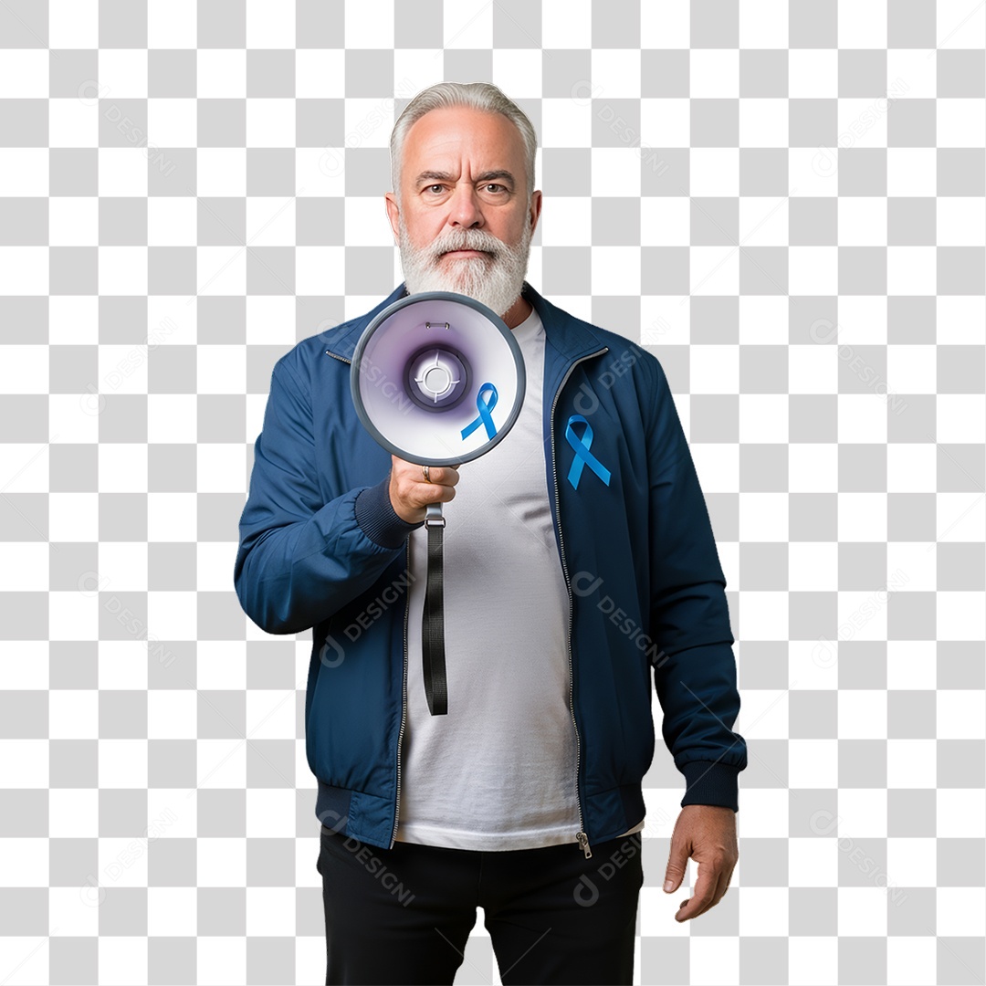 Homem de Camisa Azul para Conscientização de Novembro Azul PNG Transparente